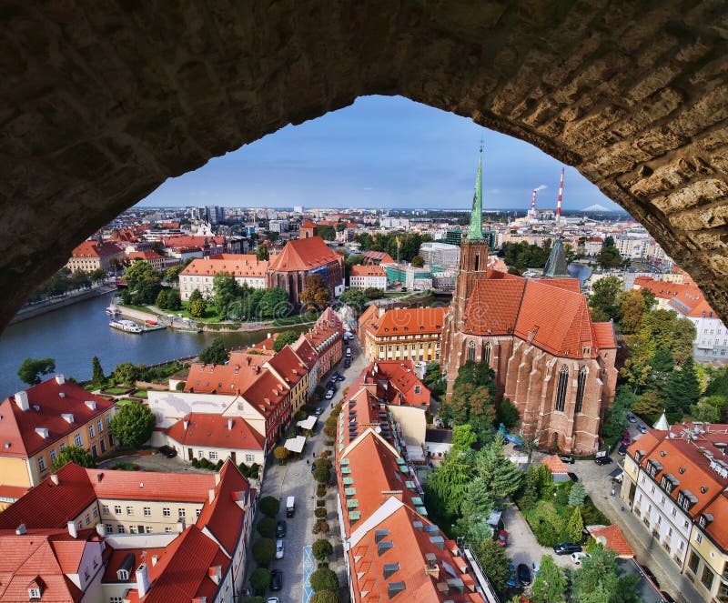 View Of The City Of Wroclaw, Poland Taken From The Tower Of St. Elizabeth's Church stock image View Of The City Of Wroclaw, Poland Taken From The Tower Of St. Elizabeth's Church stock image