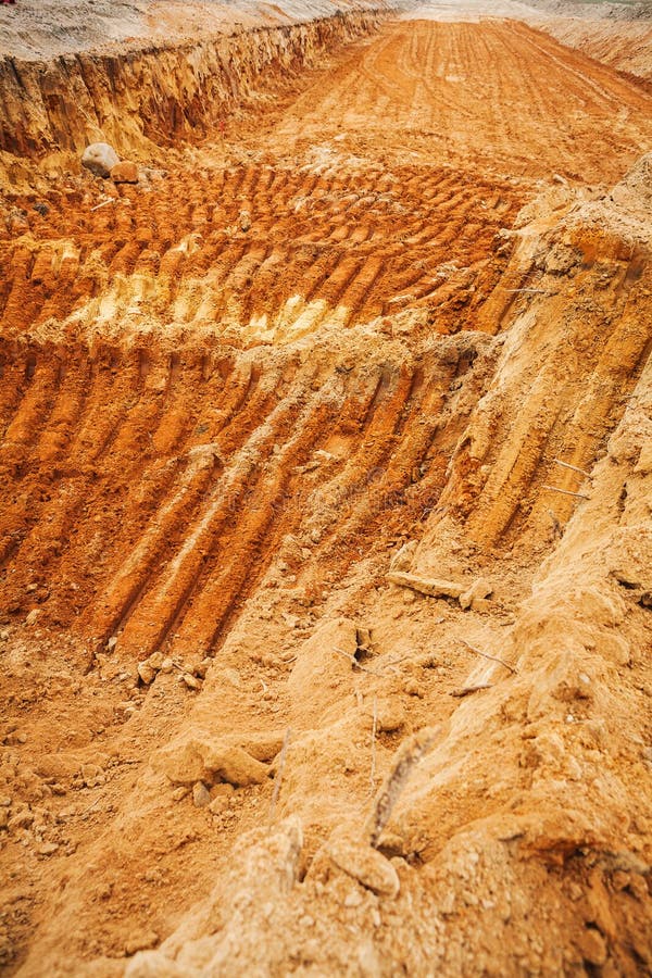 View on Clay Ground after Working of Exkavator Stock Image Image of