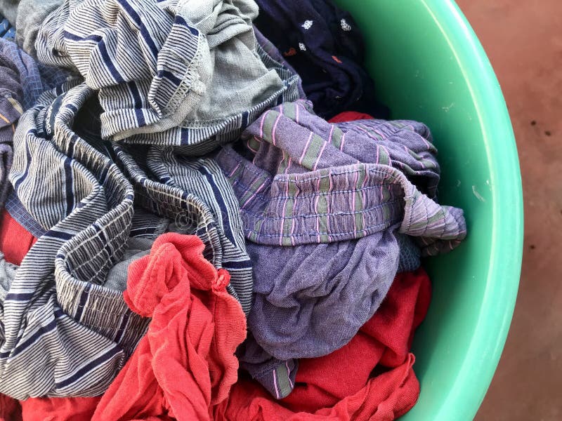 View of Clean Laundry Clothes on a Basket Stock Image Image of