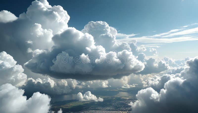 View clouds from airplane royalty free illustration