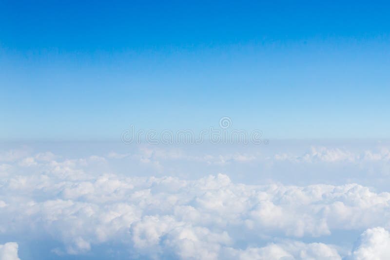 View of clouds from high up in the sky.