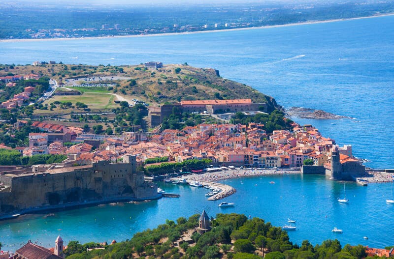 View of Collioure. Languedoc-Roussillon, France, French Catalan Coast ...