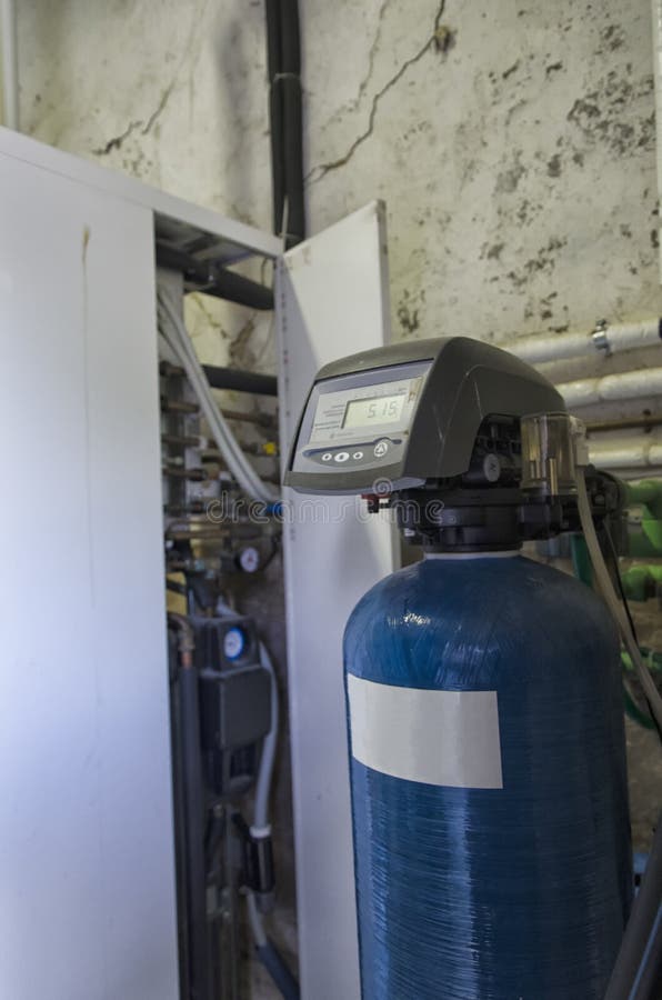 View of a condensing boiler royalty free stock photo