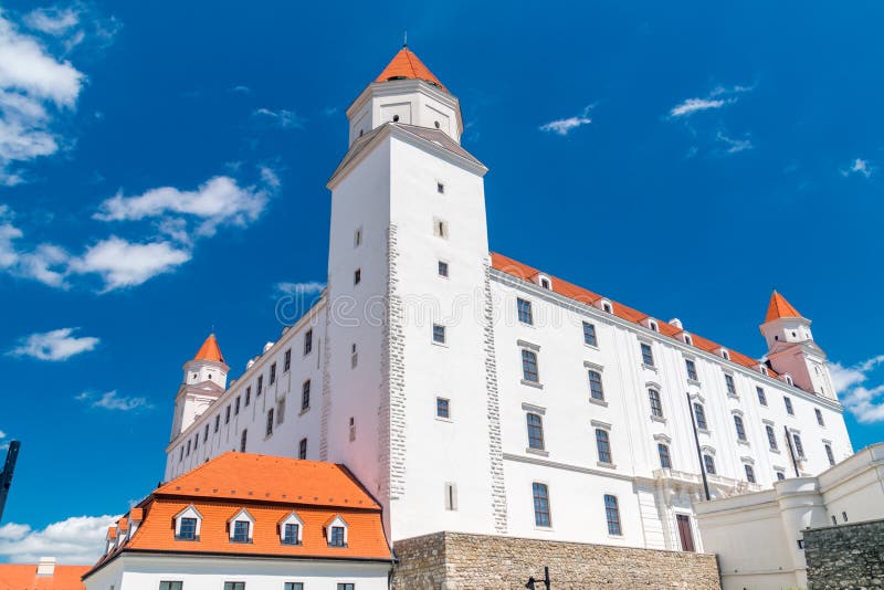 View on the corner of Bratislava Castle in capital city of Slovak republic