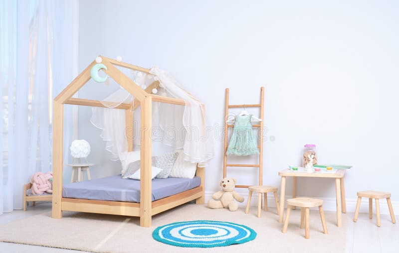 View of cozy child`s room interior royalty free stock photos View of cozy child`s room interior royalty free stock photos