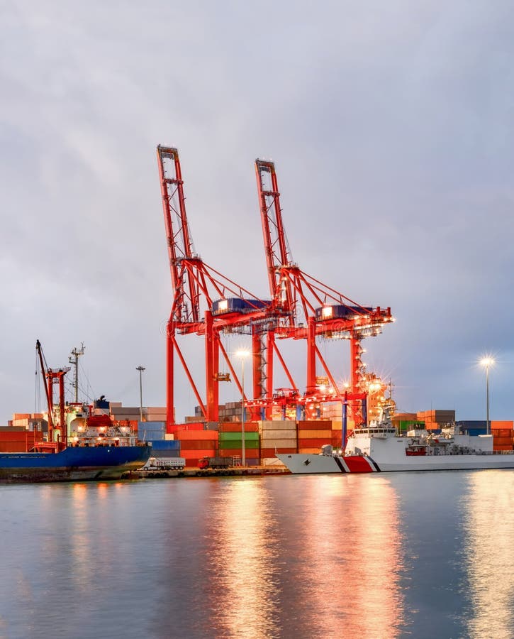 View of the crane from the Industrial sea port of Mersin. TURKEY MERSIN, TURKEY -