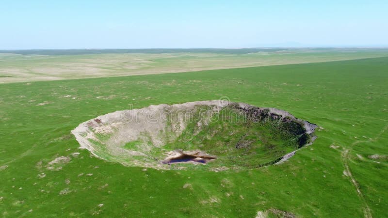View of the crater from a nuclear explosion