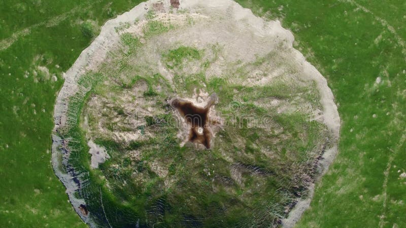 View of the crater from a nuclear explosion