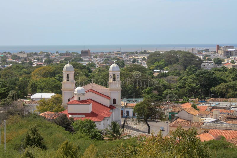 View from Cuman castle down to church