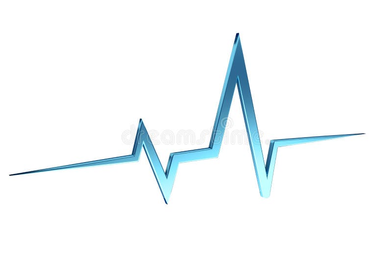3d rendering heart beat line on a color background royalty free illustration