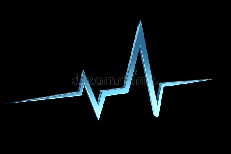 3d rendering heart beat line on a color background stock illustration