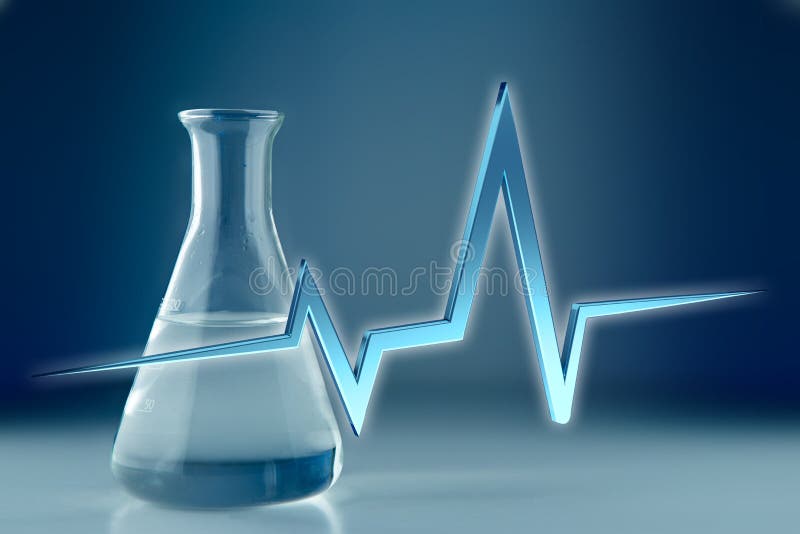 3d rendering heart beat line on a medical background royalty free illustration
