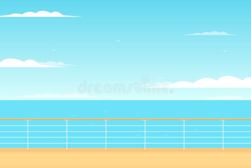 View from the Deck of a Cruise Liner Stock Vector - Illustration of ...