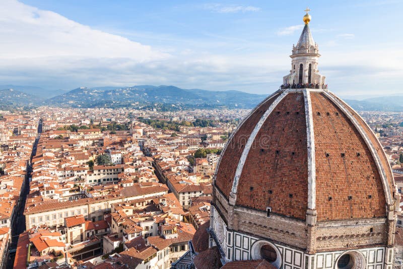 View Dome of Cathedral and Florence Cityscape Stock Image - Image of ...