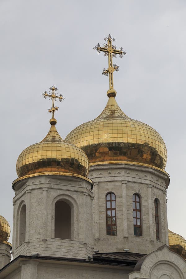 View of the domes of the Cathedral of the Savior royalty free stock image