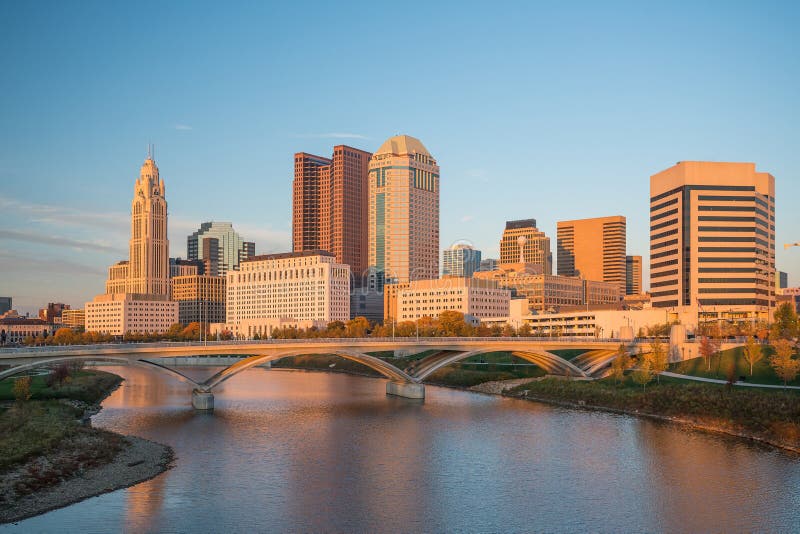 View of Downtown Columbus Ohio Stock Photo Image of capital, building