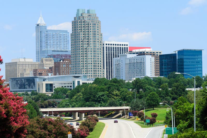 View on downtown Raleigh, NC stock images