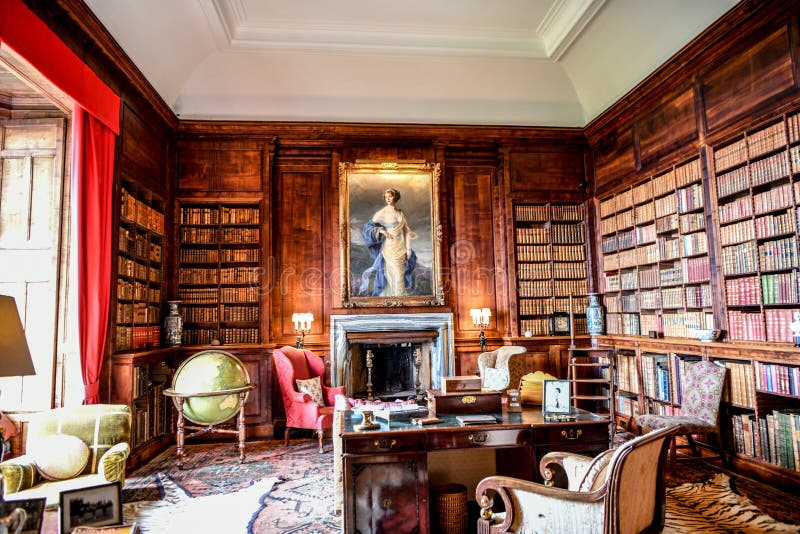 View Of Dunrobin Castle Inside Library Scotland Uk Editorial