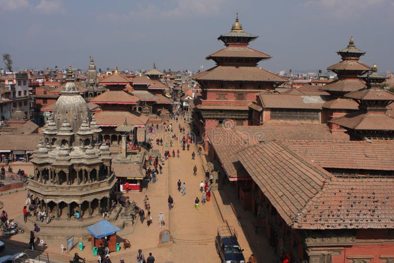 View of the Durbar Square, Patan royalty free stock images View of the Durbar Square, Patan royalty free stock images