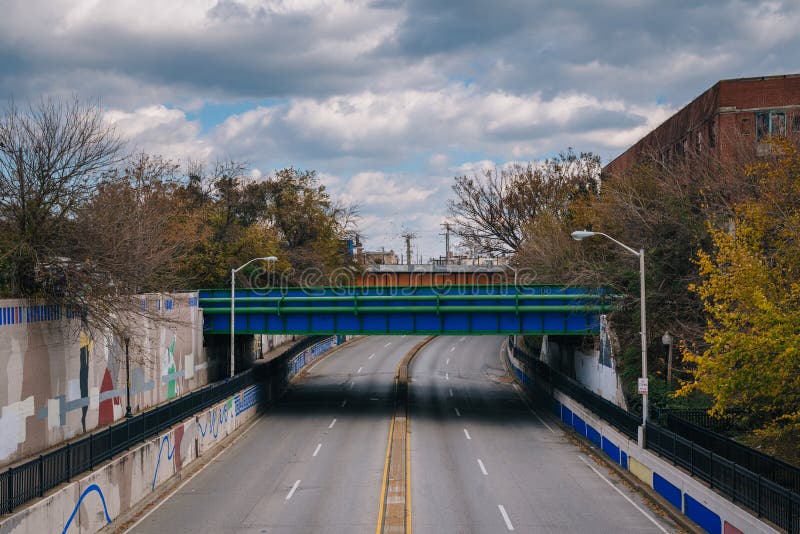 View of Eastern Avenue in Highlandtown, Baltimore, Maryland Stock Photo