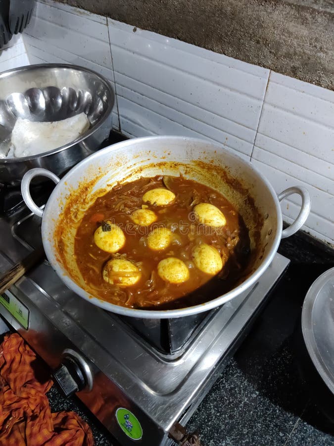 View of Egg Curry Meal. Egg Masala with Spicy Egg Gravy.Indian Dish