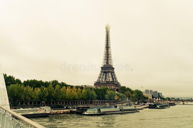 View of the Eiffel Tower and Bridge Stock Photo Image of eiffel, city