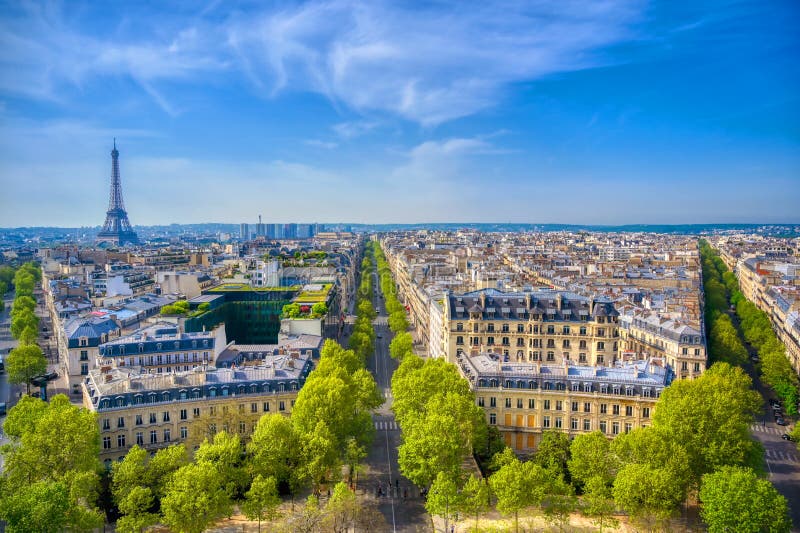 Eiffel Tower And Paris France From The Arc De Triomphe Stock Image Eiffel Tower And Paris France From The Arc De Triomphe Stock Image