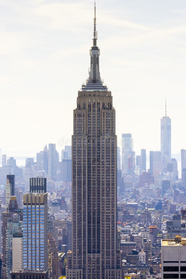 View of the Empire State Building in New York downtown, USA royalty free stock images