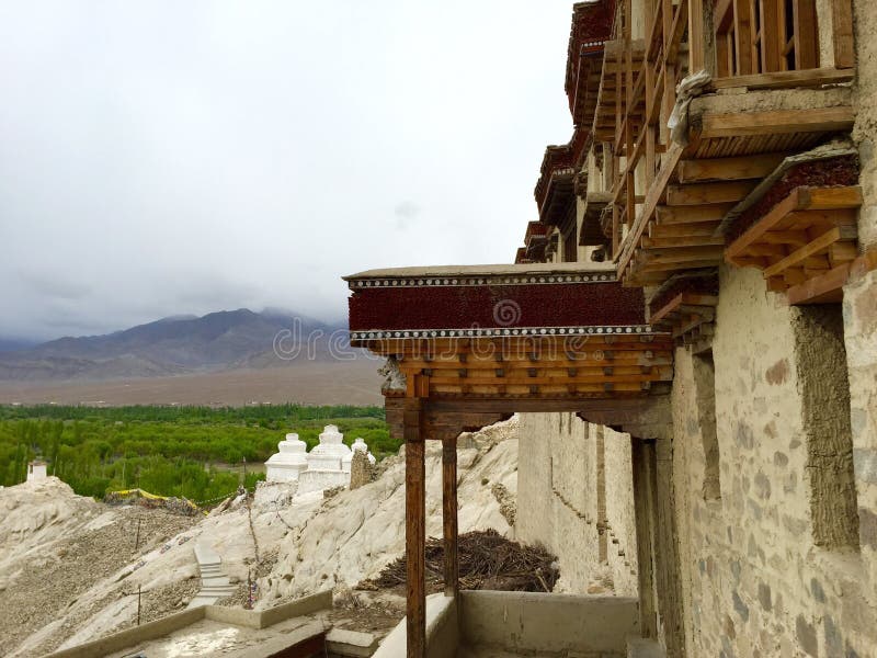 View from entrance of Shey Palace Monastery