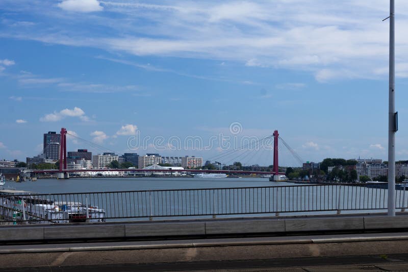 View from erasmus bridge over the maas and the willems bridge in sight. Willems stock images, royalty-free photos and pictures