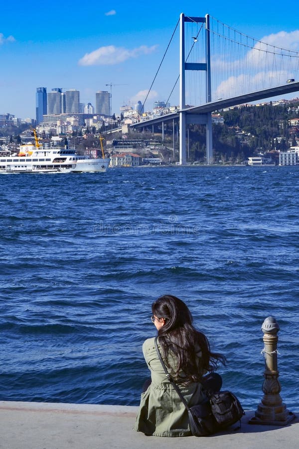 View of the European side of Istanbul from the Bosphorus. stock photo View of the European side of Istanbul from the Bosphorus. stock photo