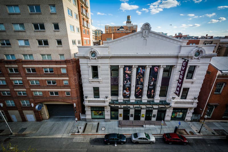 View of the Everyman Theatre in Baltimore, Maryland. Editorial Photo