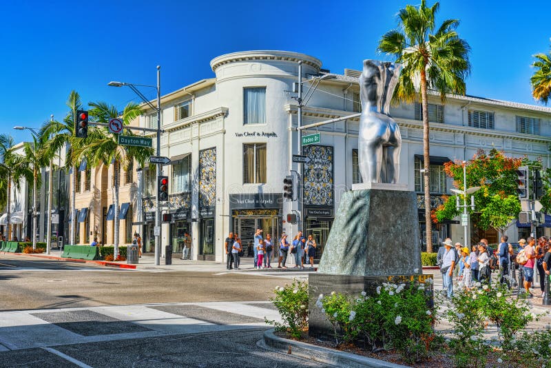 View of the Fashionable Street Rodeo Drive in Hollywood, LA Editorial ...