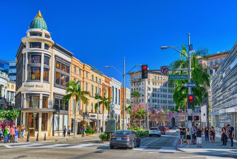 View of the Fashionable Street Rodeo Drive in Hollywood, LA Editorial ...