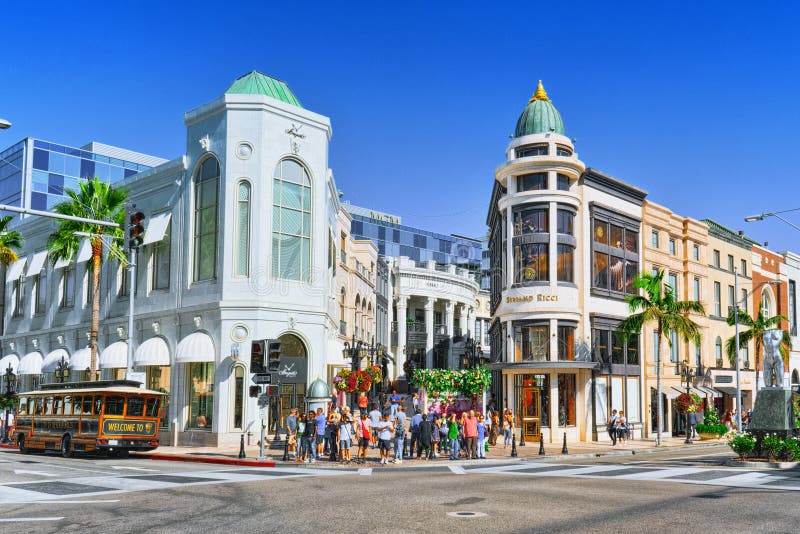 View of the Fashionable Street Rodeo Drive in Hollywood, LA Editorial ...