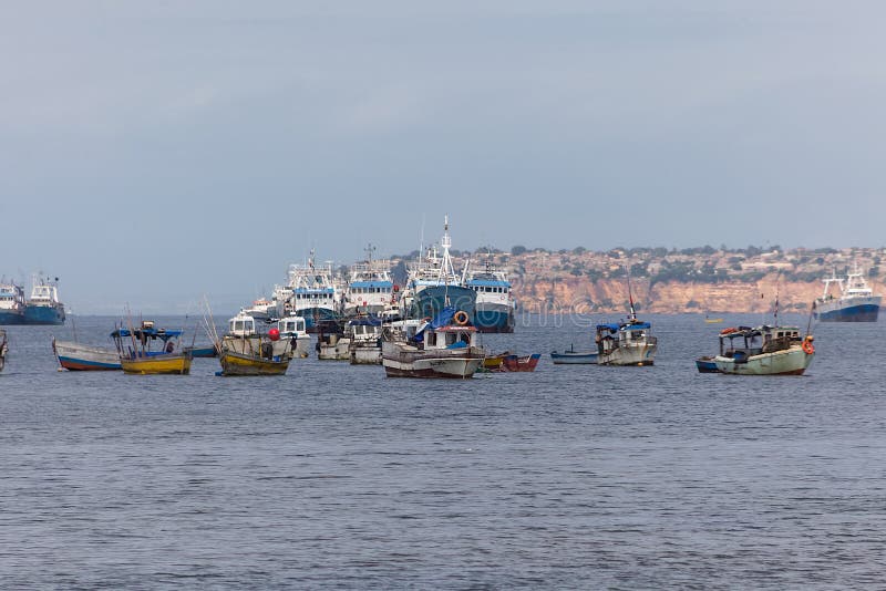 View of Fishing Boats on the Coast of Luanda City, Luanda Bay