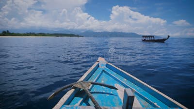 View of the Front of the Boat with Metal Anchor is Moving Rapidly into the  Distance in Ocean. Blue Salt Water and Stock Video - Video of journey,  nature: 83556913