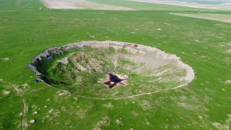 View of the crater from a nuclear explosion