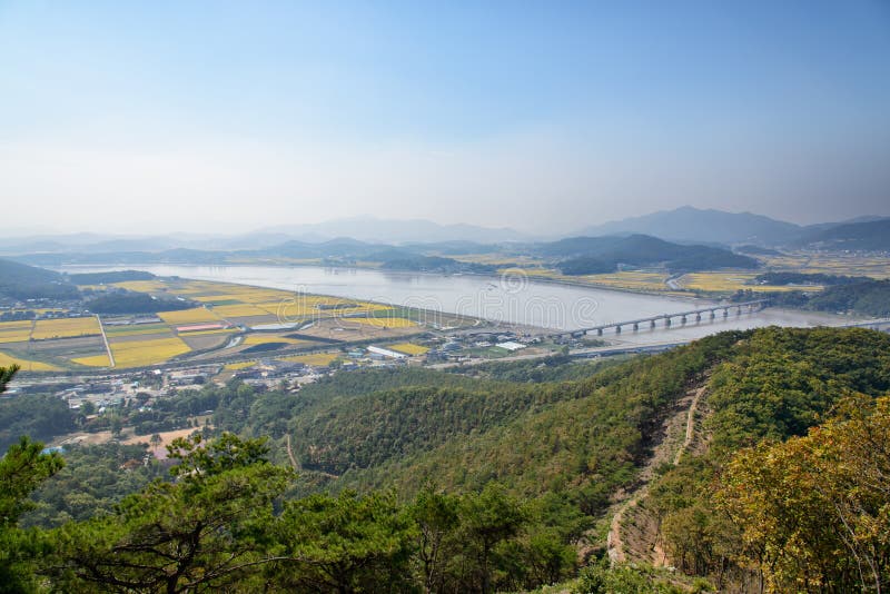 View of Ganghwa island and Gimpo plain stock images View of Ganghwa island and Gimpo plain stock images