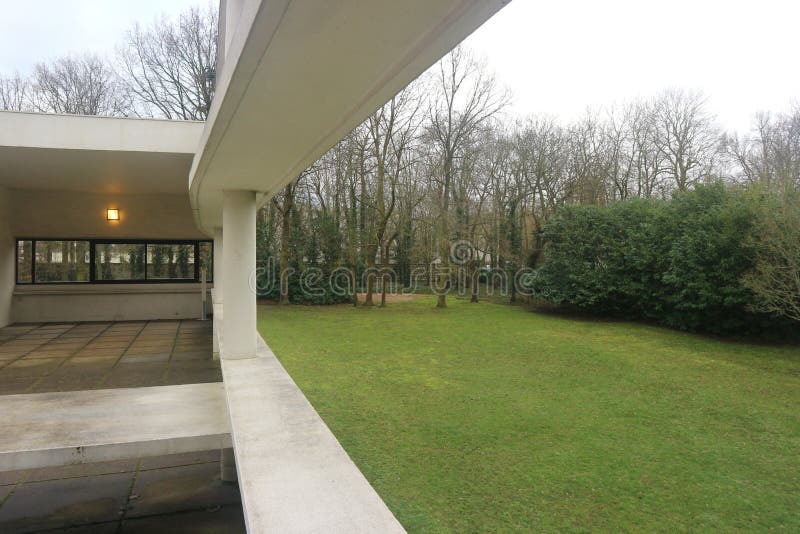  Villa  Savoye  Terrace Le Corbusier Editorial Stock Image 