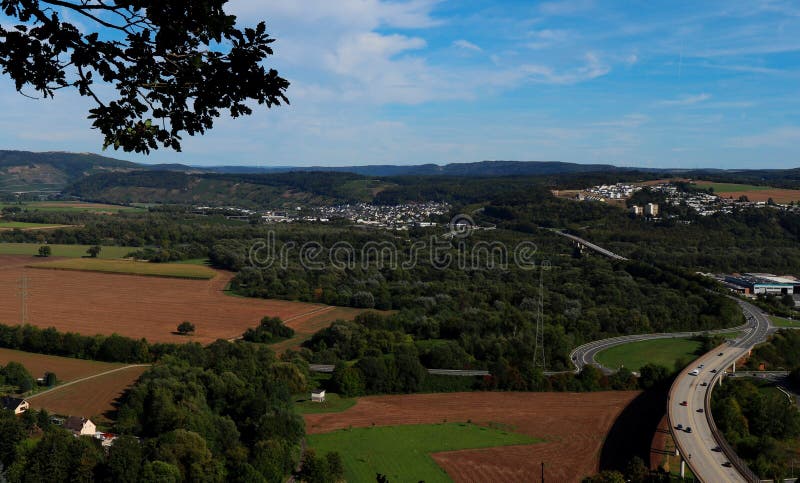 A view of Germany from an overlook along a hiking trail royalty free stock photo A view of Germany from an overlook along a hiking trail royalty free stock photo