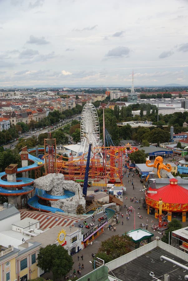 View from Giant Ferris Wheel at Prater in Vienna royalty free stock images