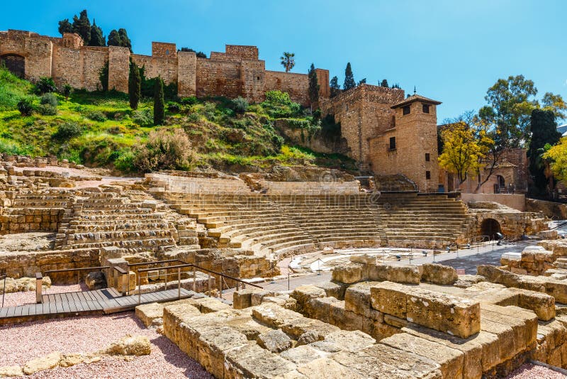 View of Gibralfaro Castle in Malaga, Spain Editorial Stock Photo