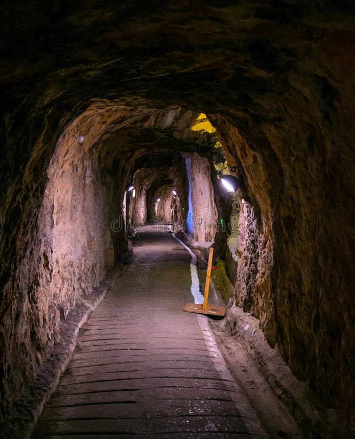 View of the Great Siege Tunnel in Gibraltar...IMAGE Stock Image Image