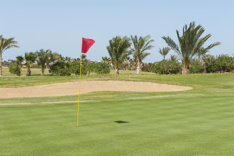 View from the green on a golf course