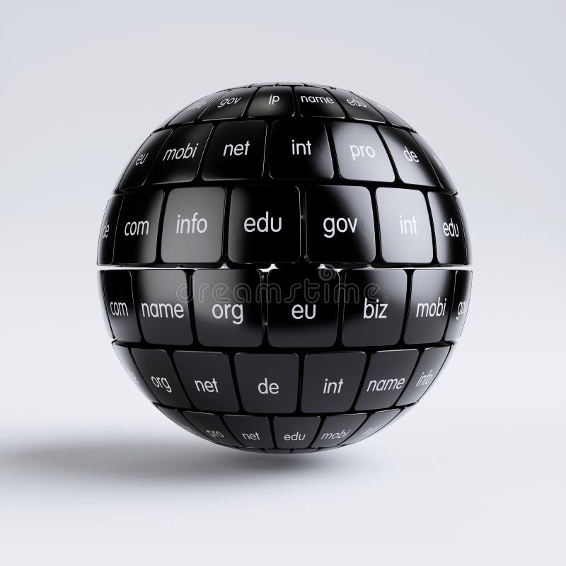 View of group black cubes in the sphere spape domain names vector illustration