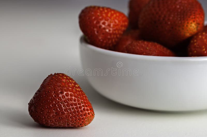 Strawberry in bowl stock image