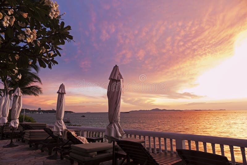 View on the Gulf of Thailand at sunset