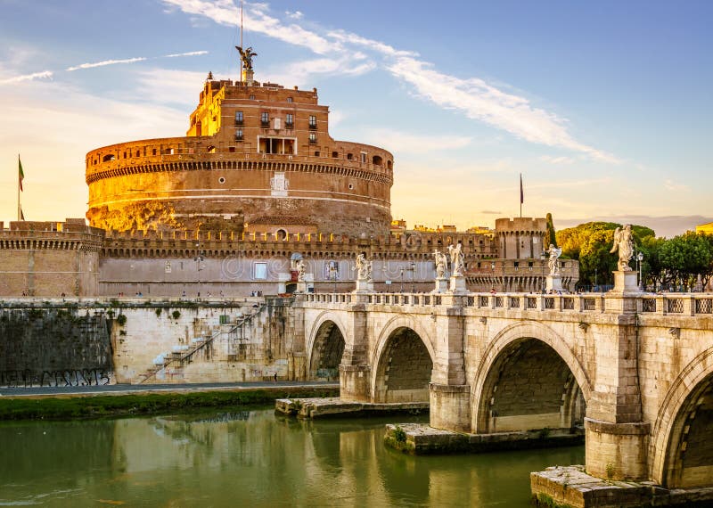 View of Hadrian Mausoleum,Castel Sant`Angelo, in Rome, Italy. Stock ...