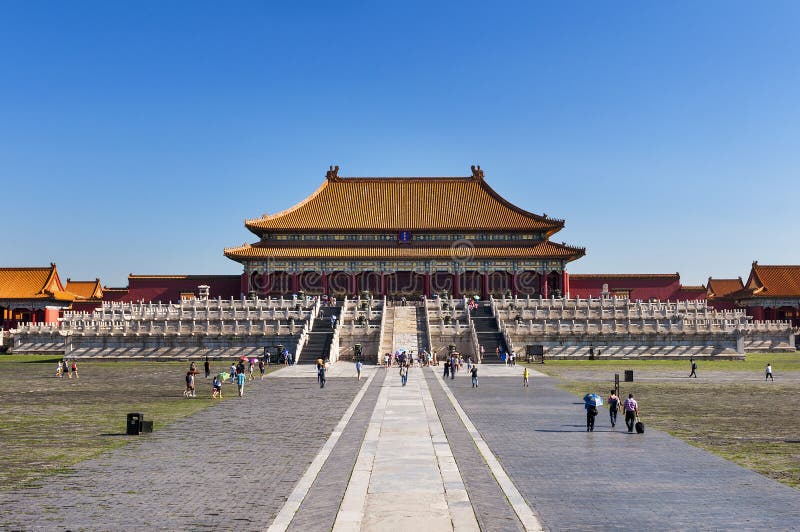 View of the Hall of Supreme Harmony in the Forbidden City, Beijing, China.